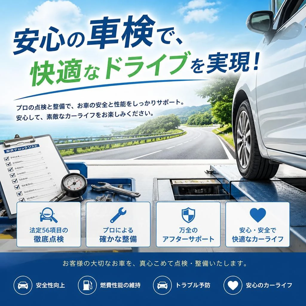 安心の車検で、快適なドライブを実現！