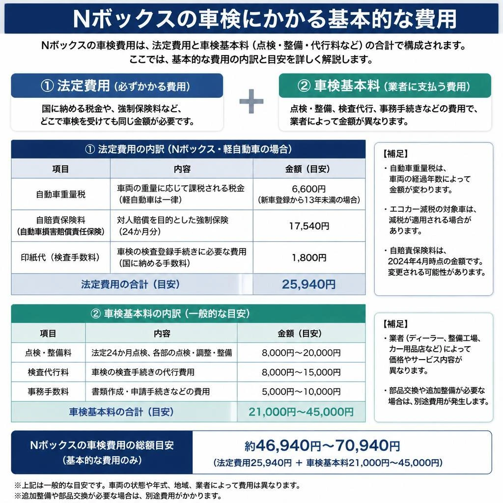 車検費用の概要