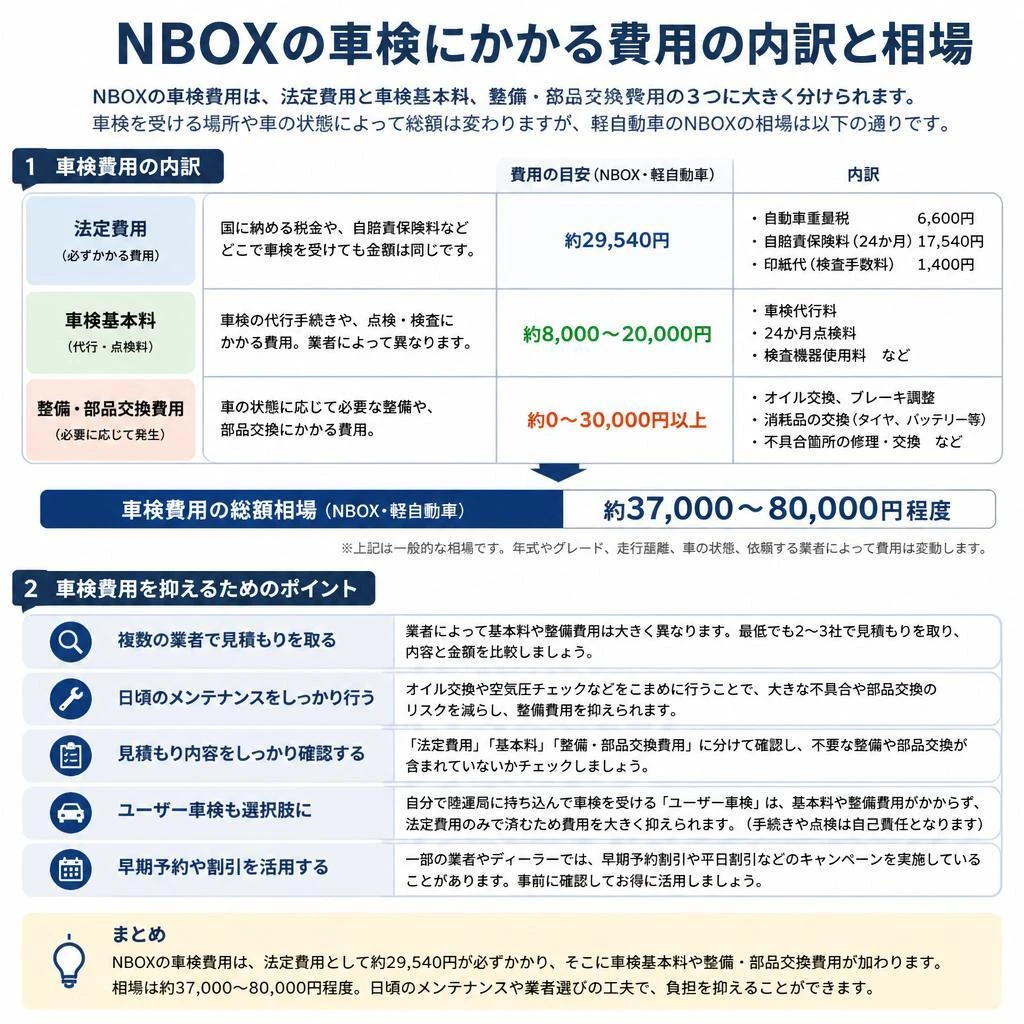 NBOXの車検費用について