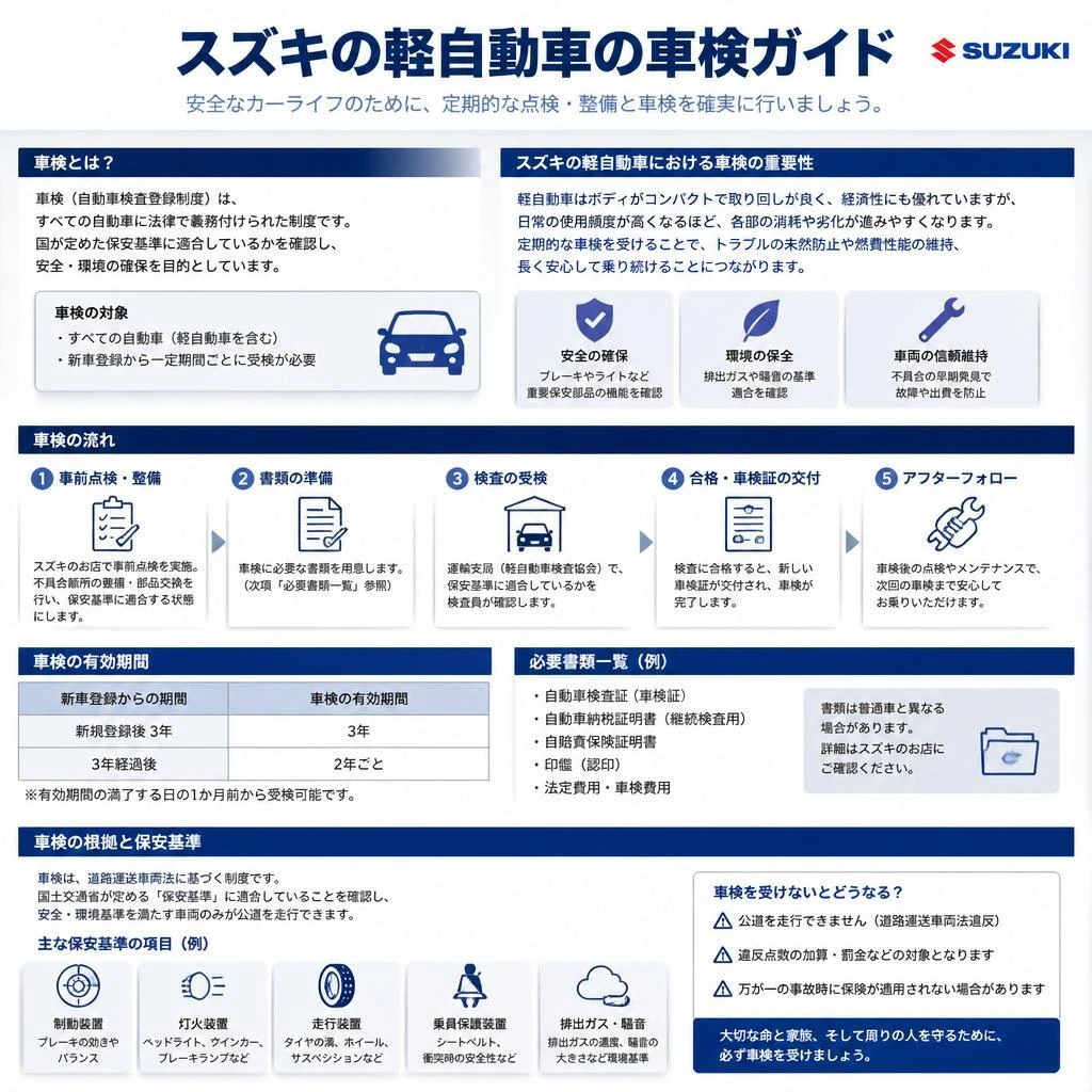 車検の重要性とスズキ車の特性