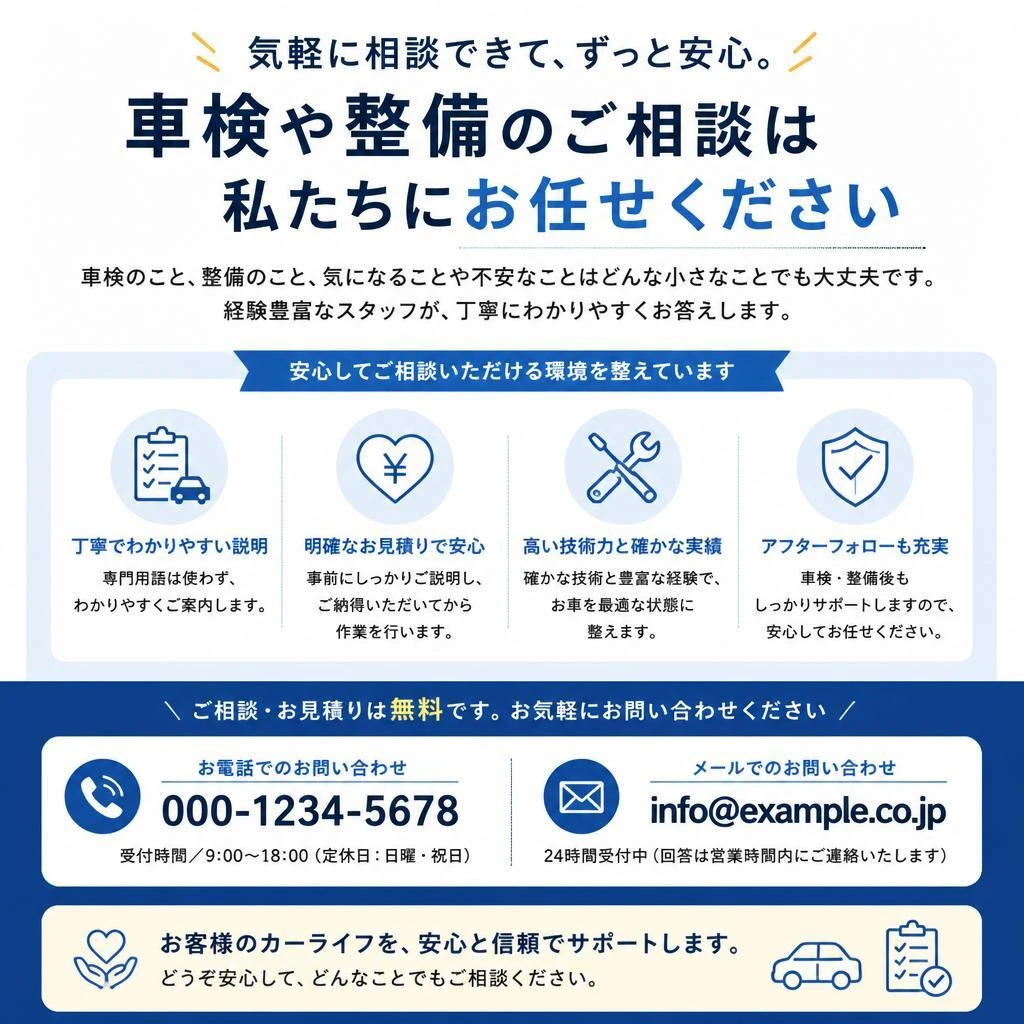 いざという時のために、お問い合わせはこちら！