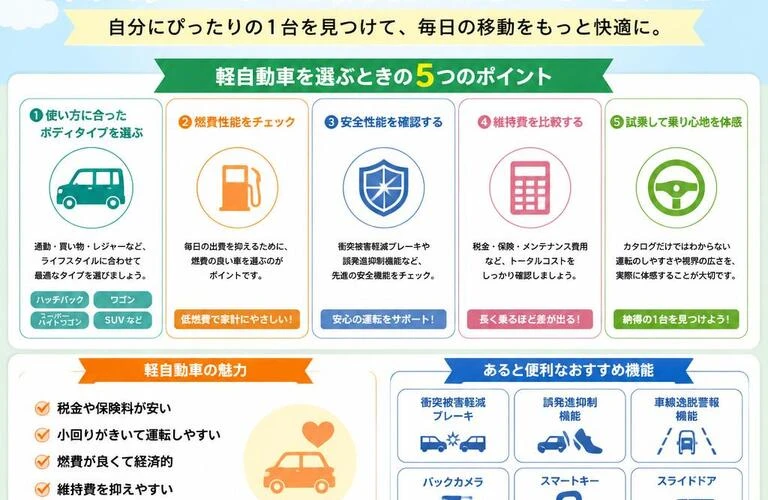 軽自動車の選び方をマスターして、安心のカーライフを！