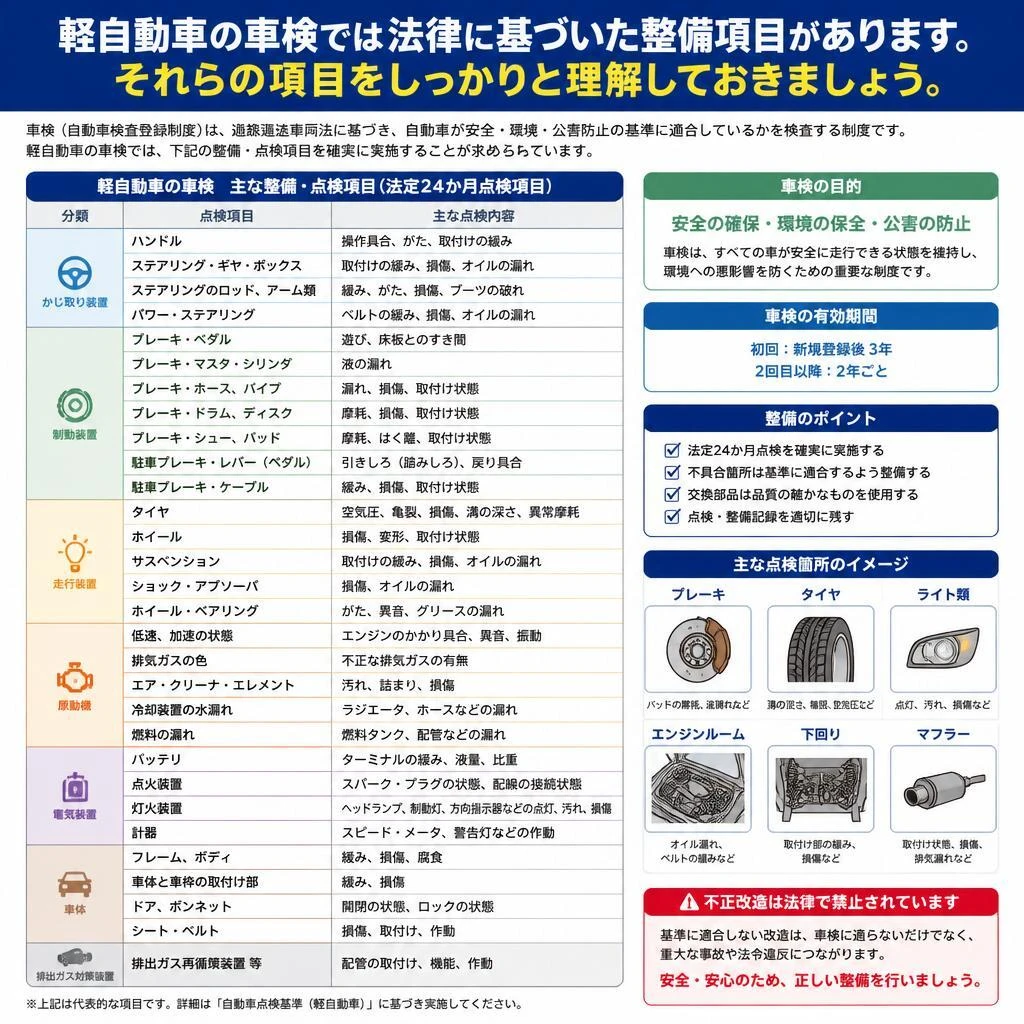 法律で定められた必要整備項目