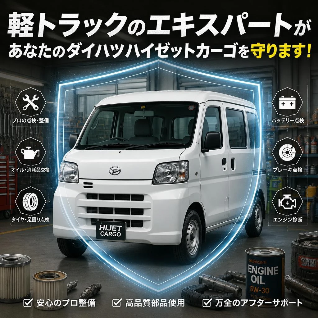 軽トラックのエキスパートがあなたのダイハツハイゼットカーゴを守ります！