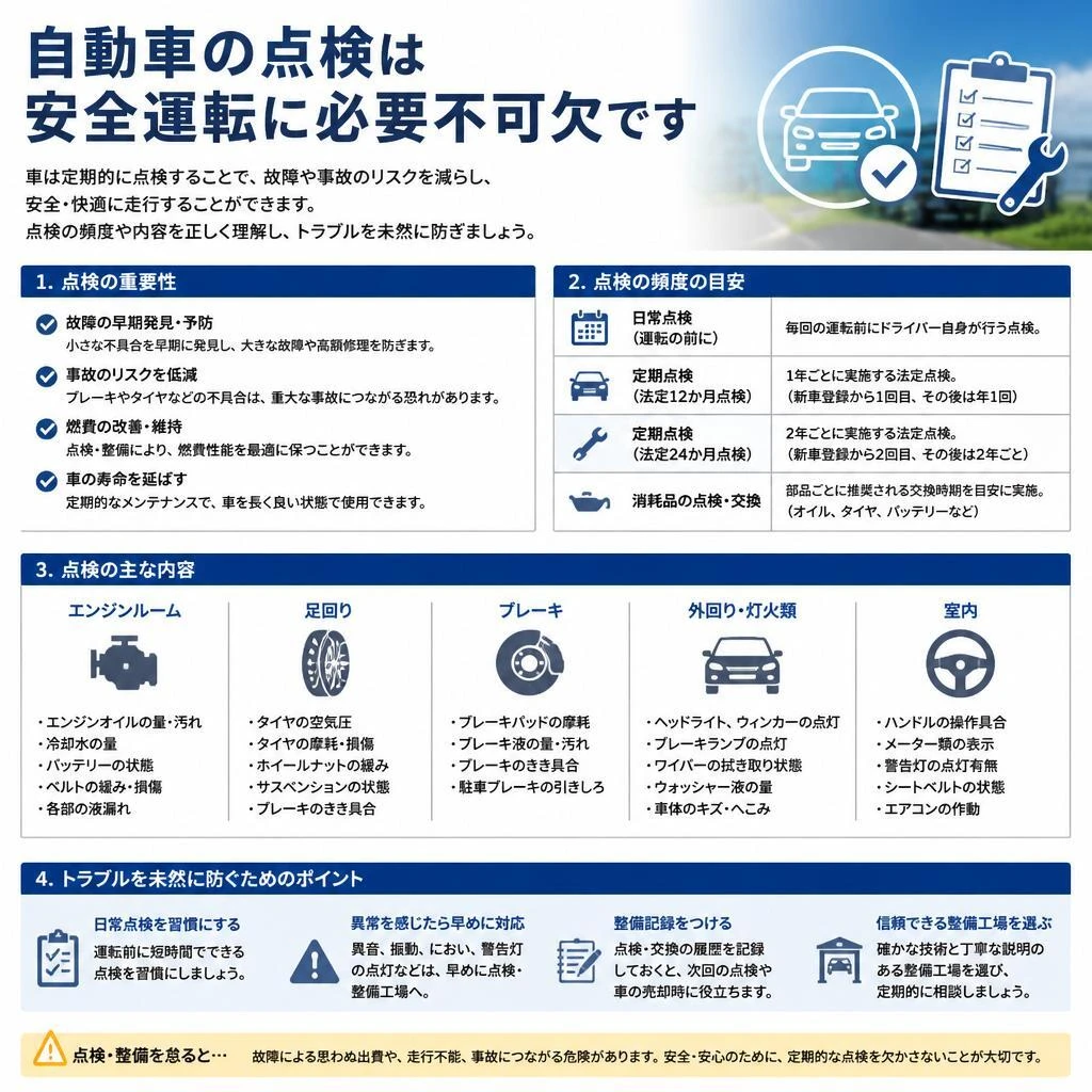 自動車点検の頻度と重要性について