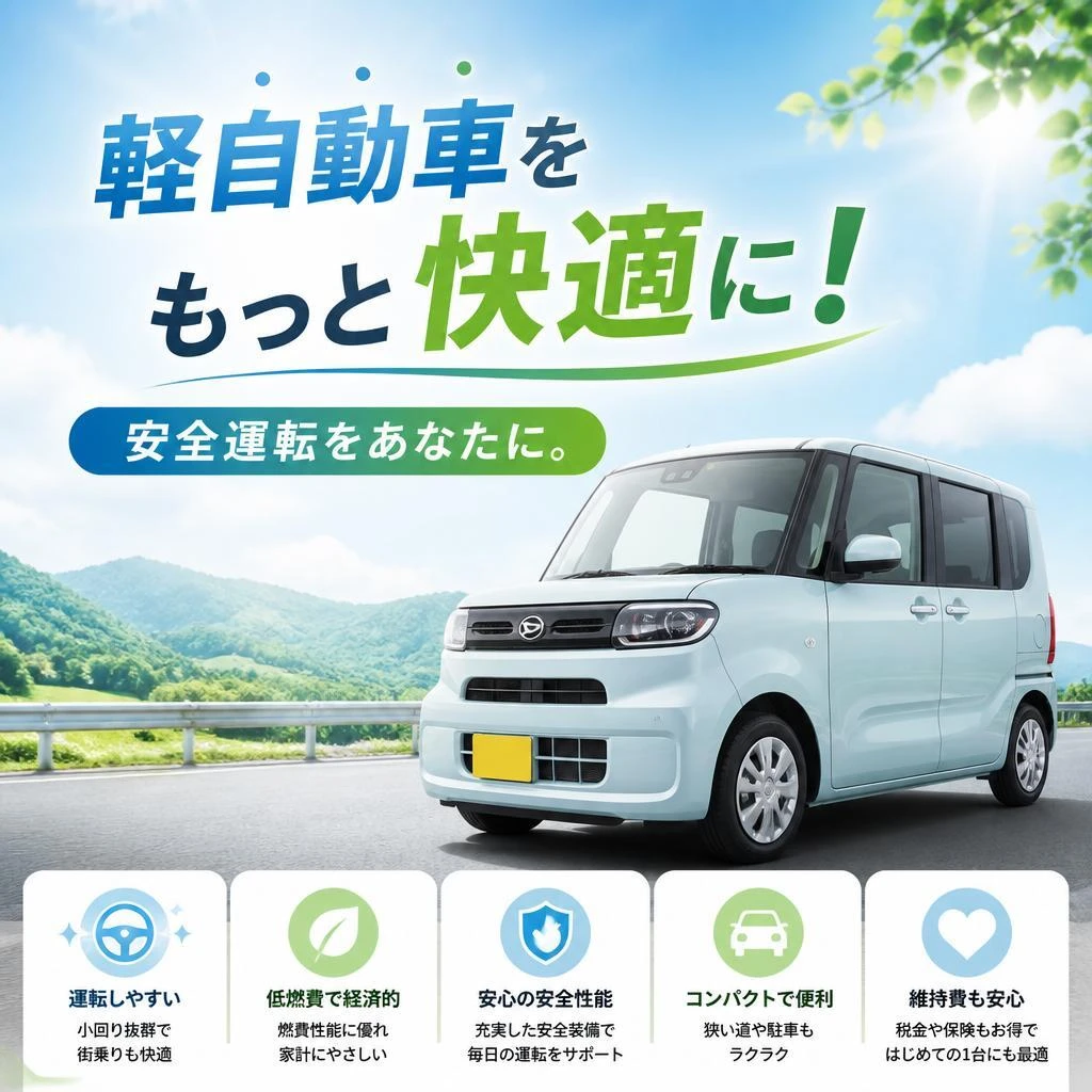 軽自動車をもっと快適に！安全運転をあなたに。