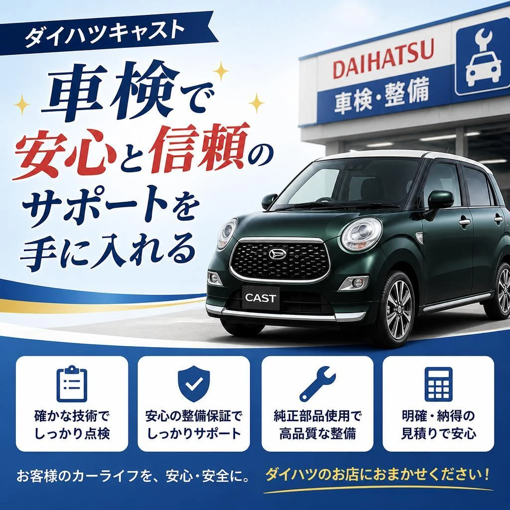 ダイハツキャスト車検で安心と信頼のサポートを手に入れる