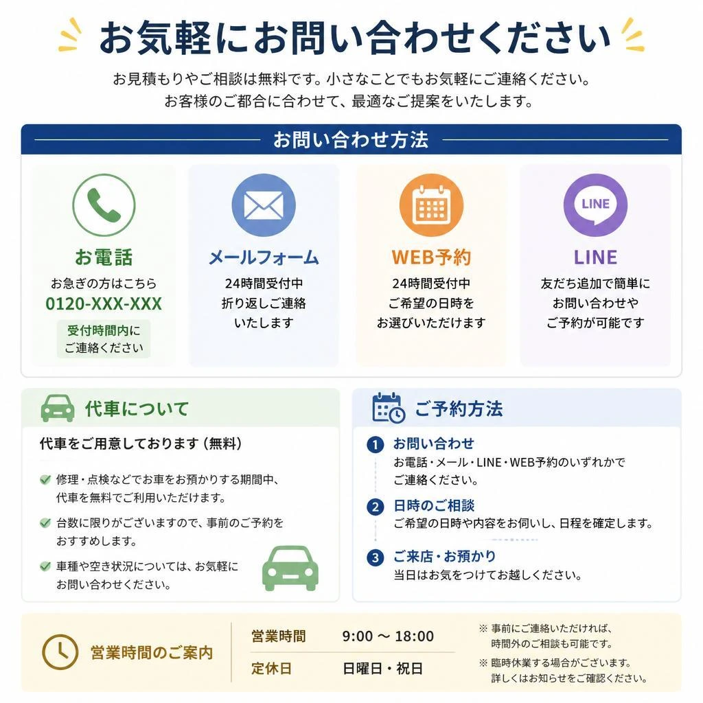お気軽にお問い合わせを！