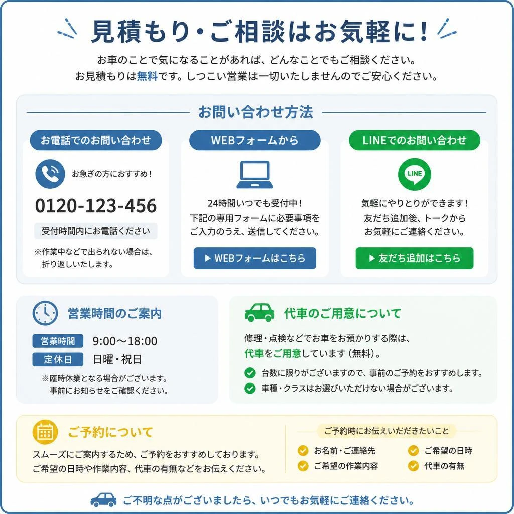 お気軽にお問い合わせを！