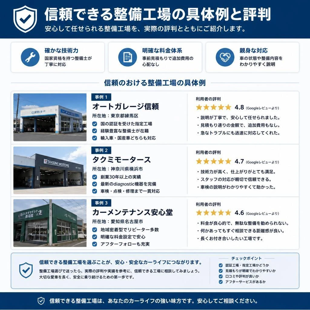 5. おすすめの整備工場紹介
