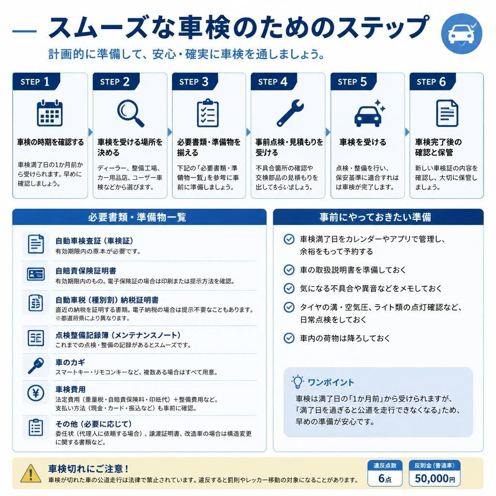 2. 車検の流れと必要なもの